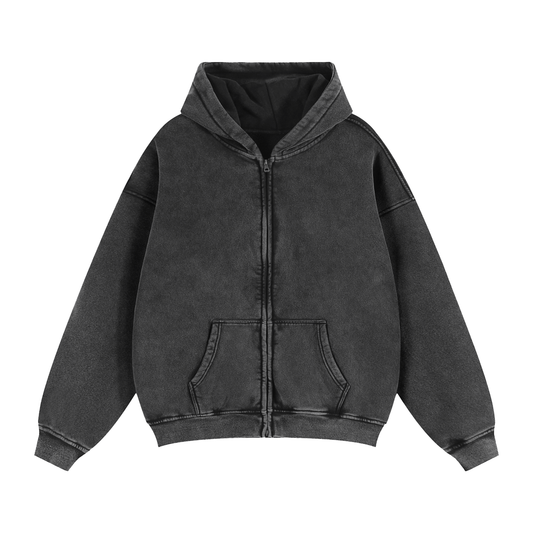 Stylish Zip-Through Boxy hoodie