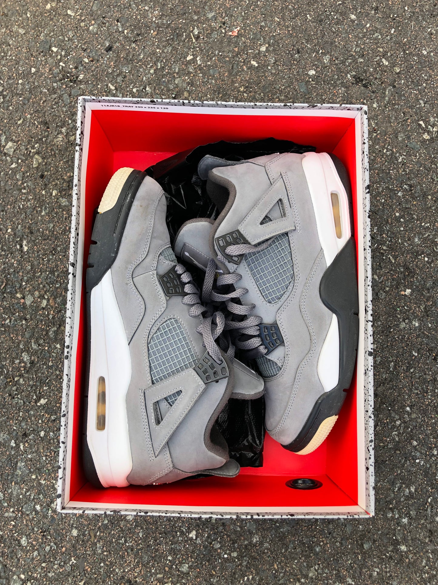 SIZE 8.5 AIR JORDAN 4 COOL GREY WITH ORIGINAL BOX
