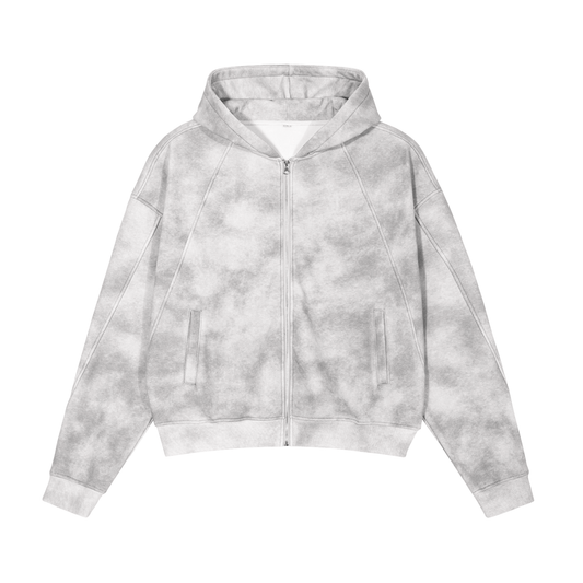 Premium Aged Wash Boxy Zip Hoodie