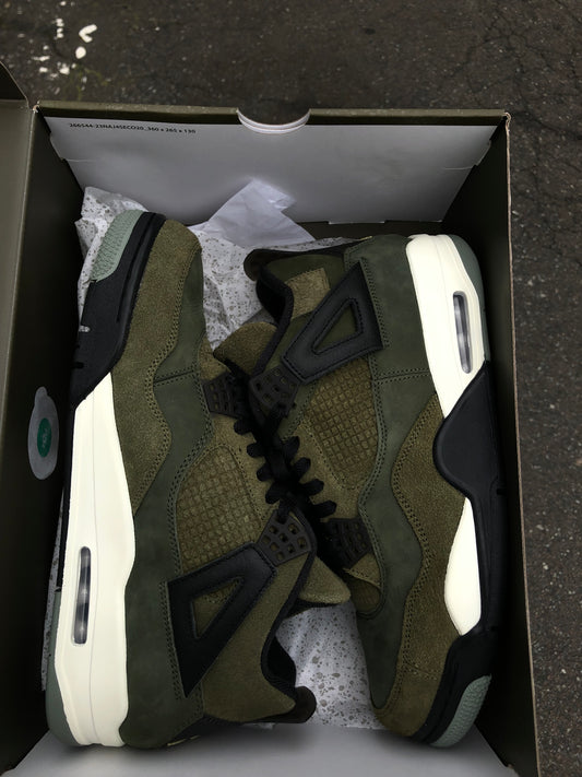 SIZE 12 AIR JORDAN 4 CRAFT MEDIUM OLIVE CLEAN WITH ORIGINAL BOX