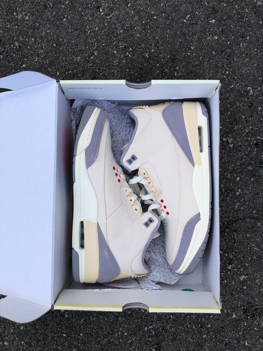 SIZE 11 AIR JORDAN 3 MUSLIN WITH OG BOX